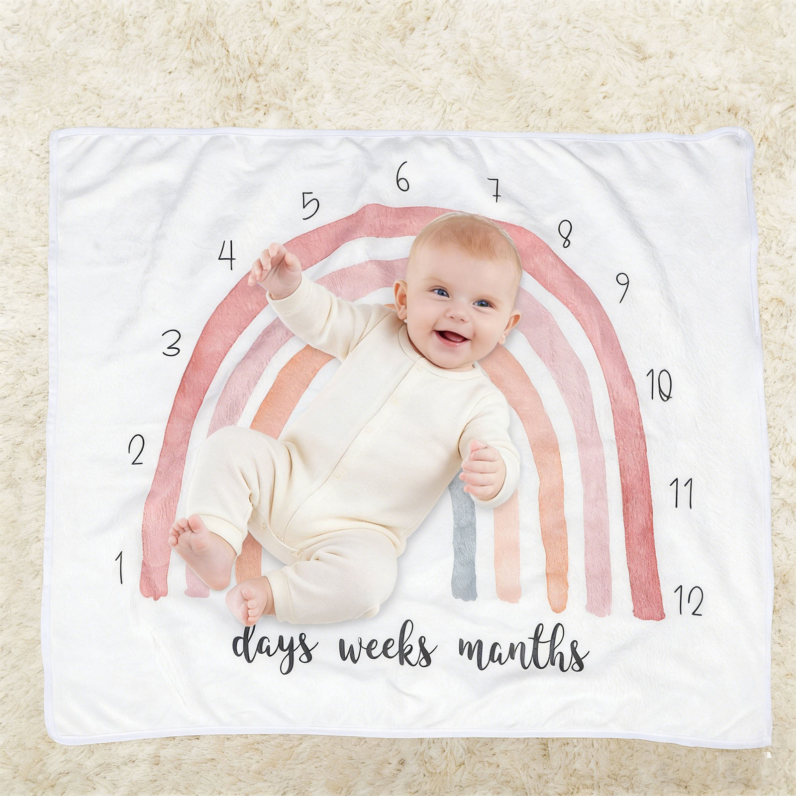Photography Of Memories - Rainbow Flannel Baby Blanket Newborn Photography