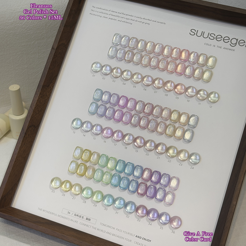 36 Colors Cat Eye Gel Polish S - огляд і ціна Color Checker Card